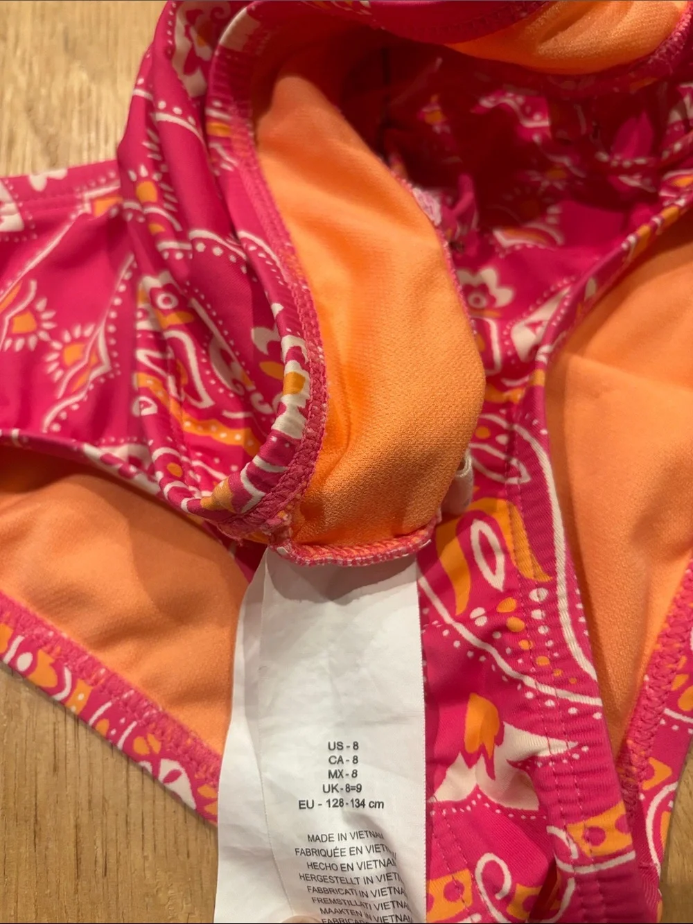 Hobie Girls Pink and Orange Paisley Two-Piece Swim Bikini